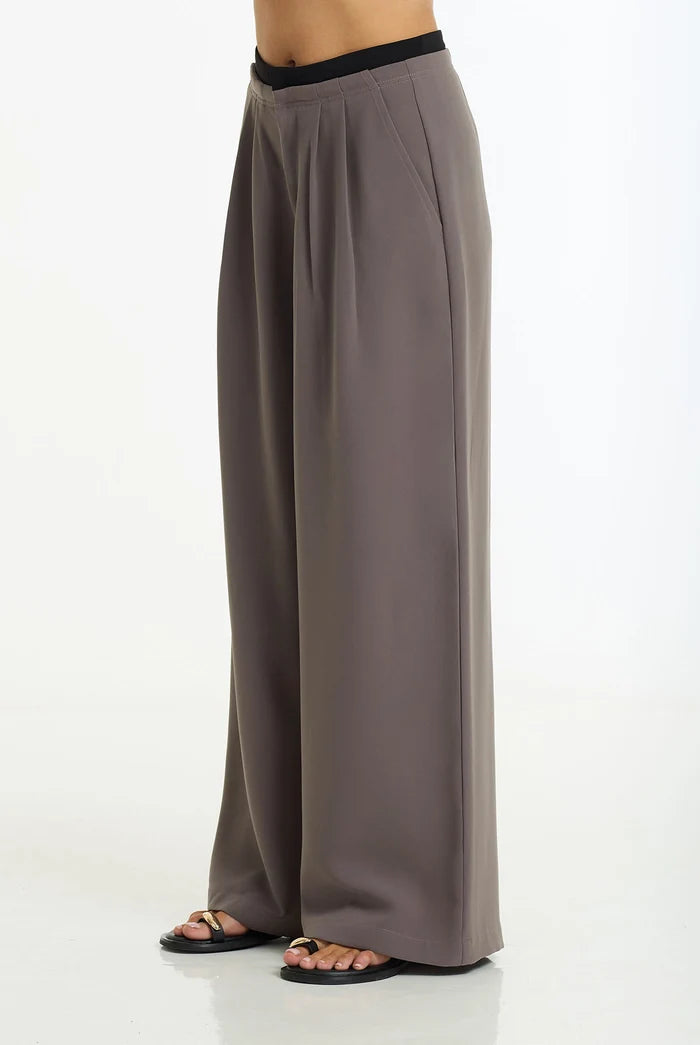 BLAK Marco Wide Leg Pant - Charcoal/Black