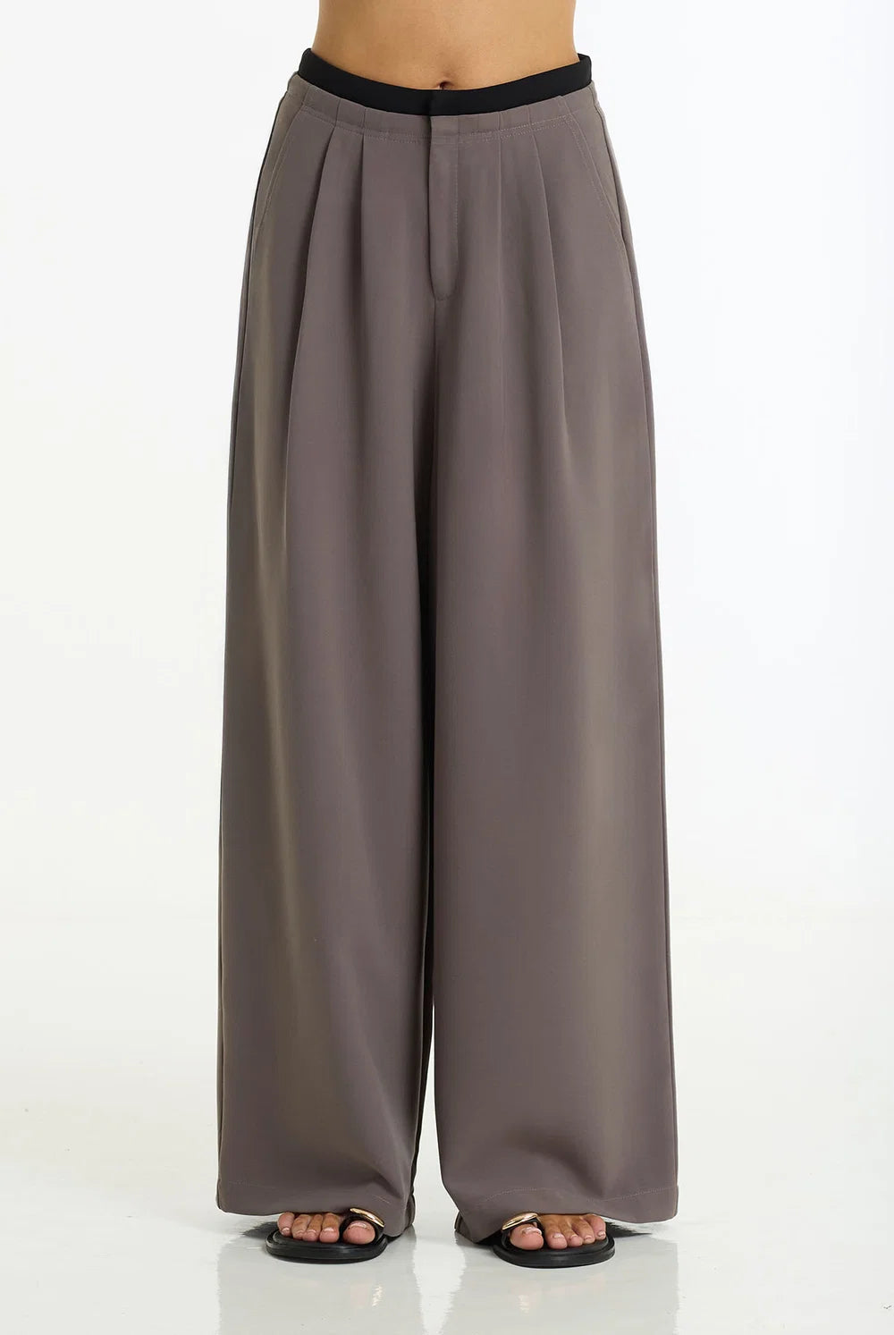 BLAK Marco Wide Leg Pant - Charcoal/Black
