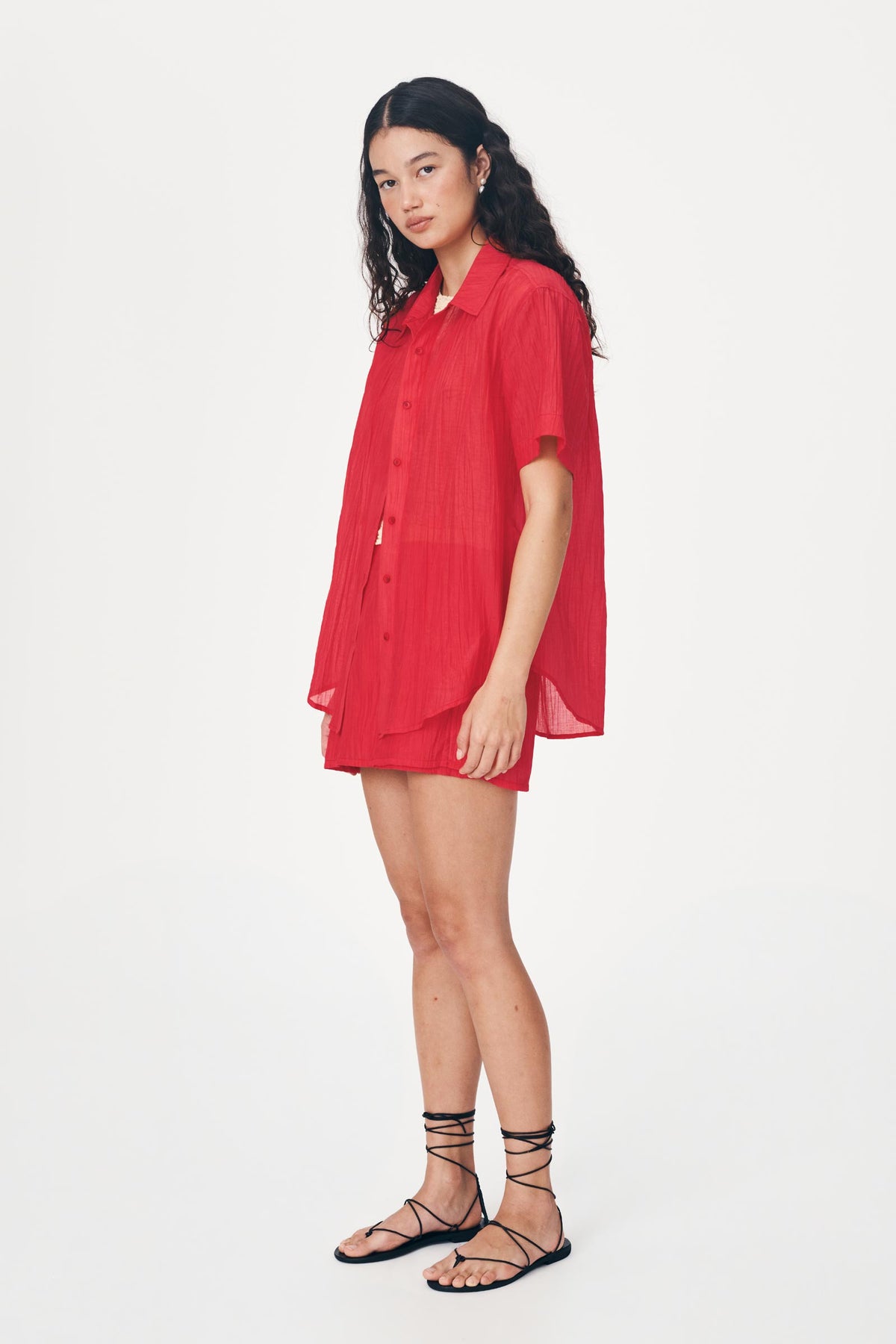 Rowie the Label Mason Silk Shirt - True Red