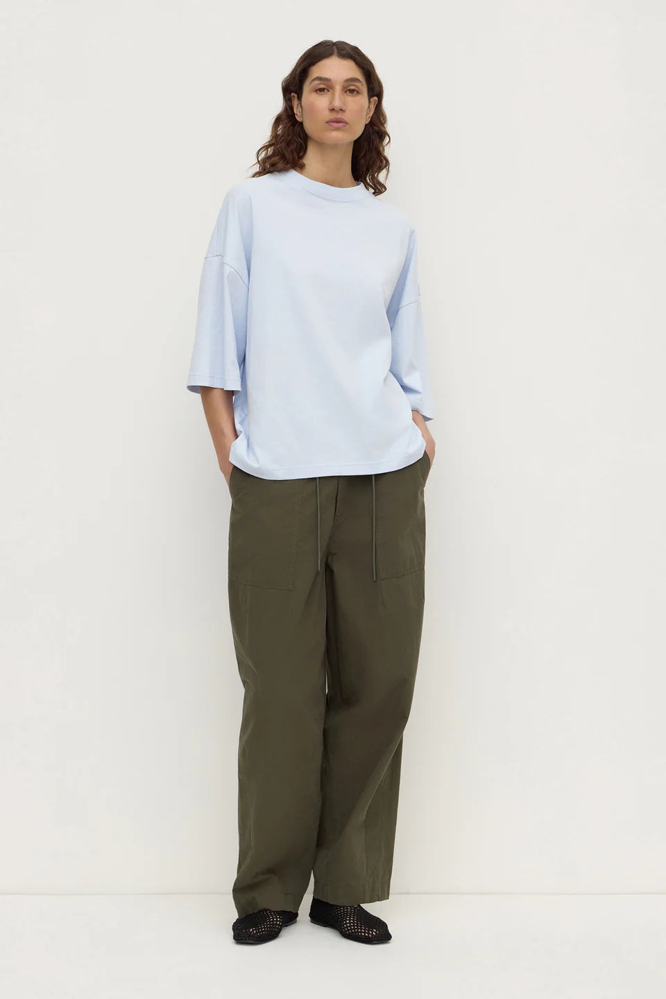 Assembly Label Max Cotton Oversized Tee - Powder Blue
