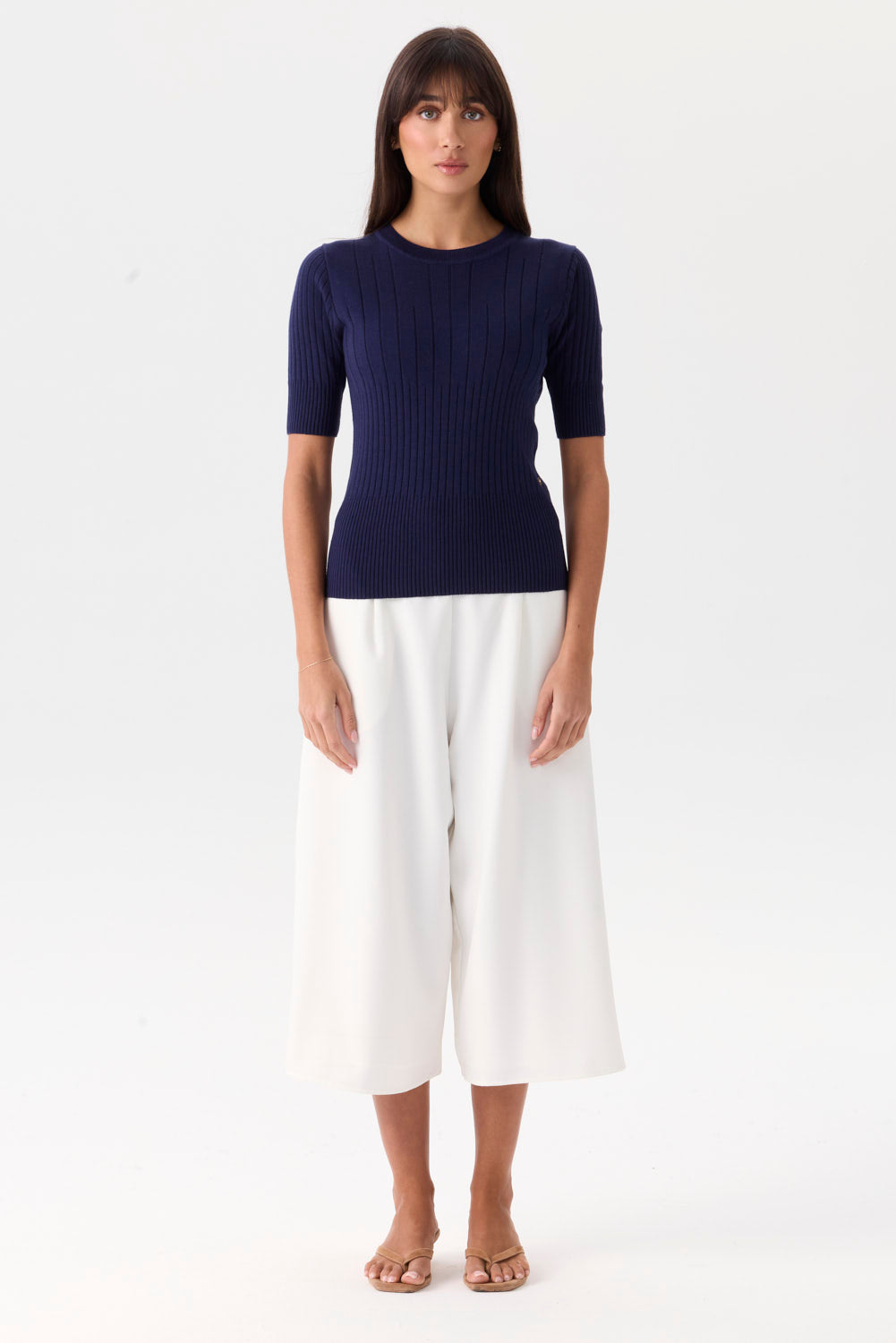 Mia Fratino Jessie Rib Tee - Navy