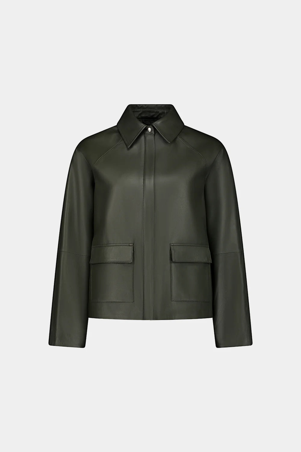 Mo Leather Jacket - Dark Olive
