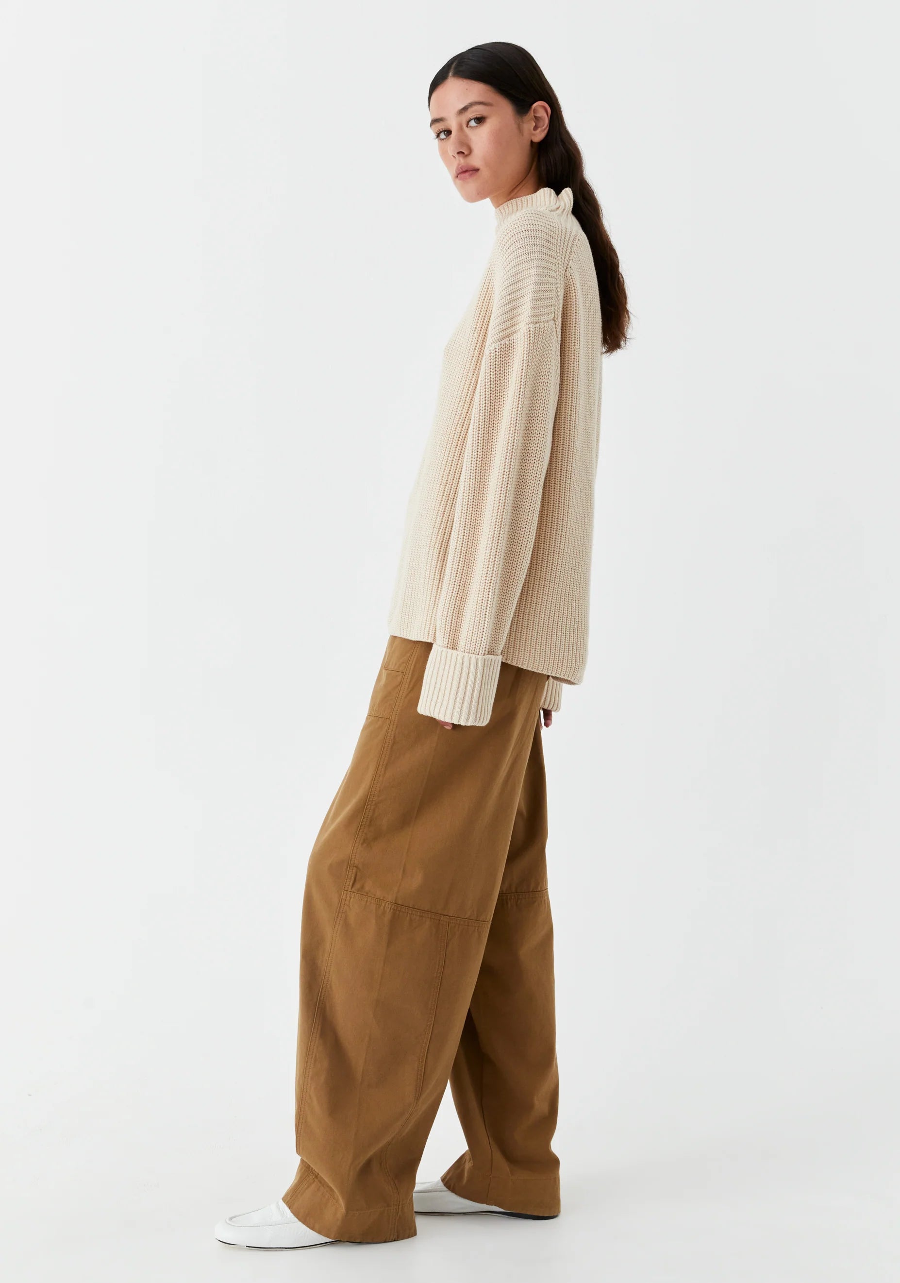 Morrison High Neck Knit Pullover - Stone