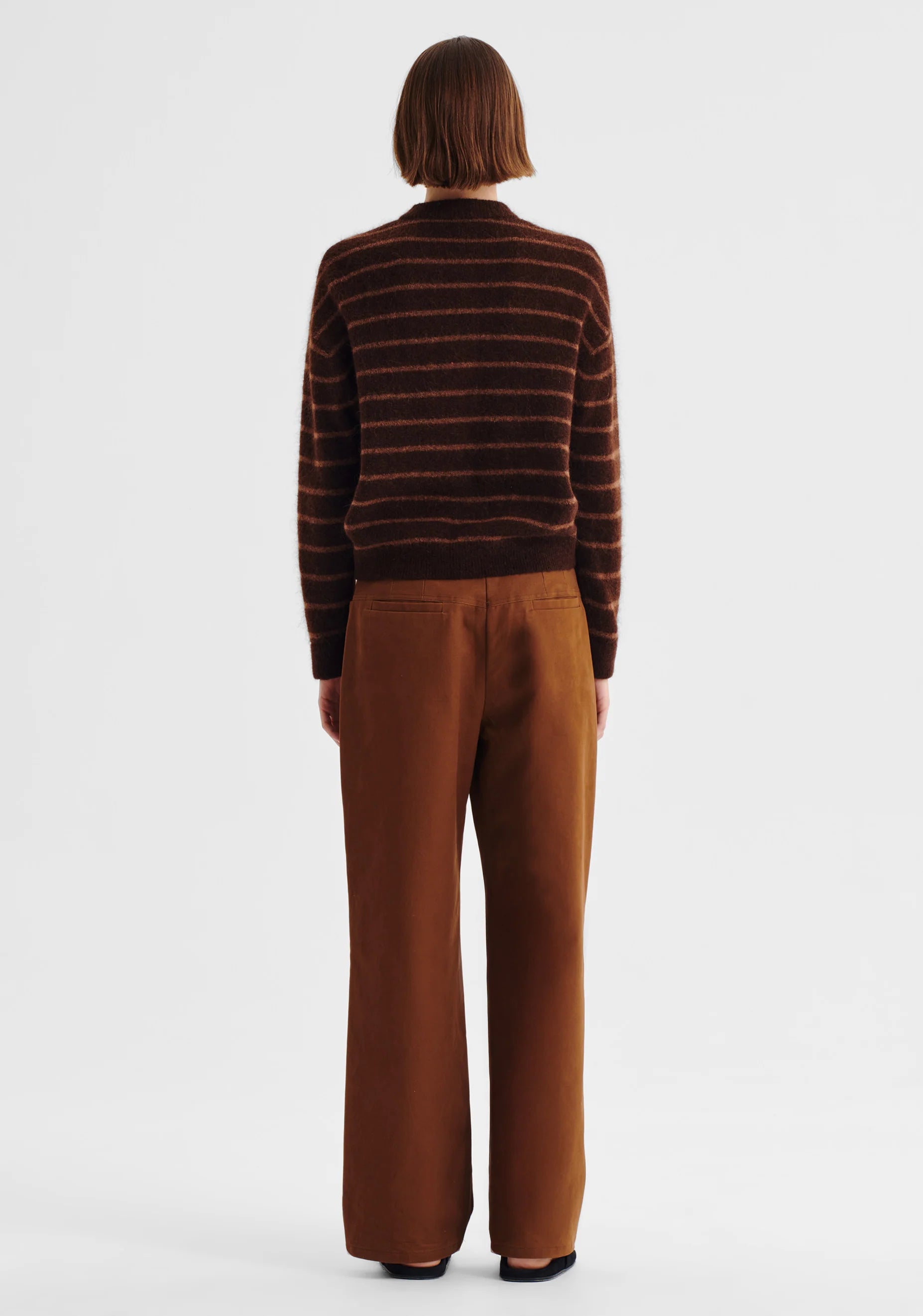 Albi Knit Cardigan - Toffee Stripe