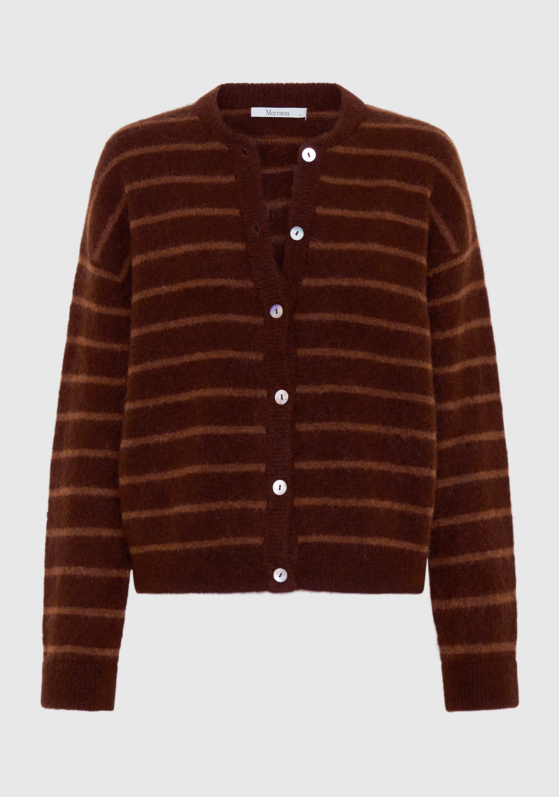 Albi Knit Cardigan - Toffee Stripe