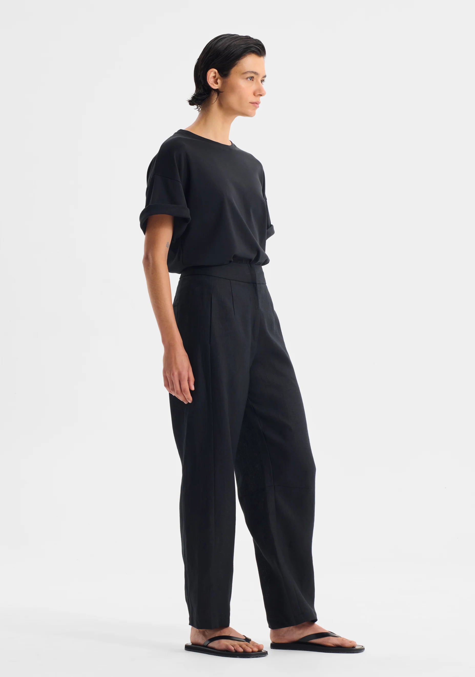 Morrison Jackson Linen Pant - Black