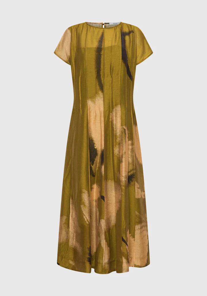 Morrison Astra Pintuck Dress - Moss Print