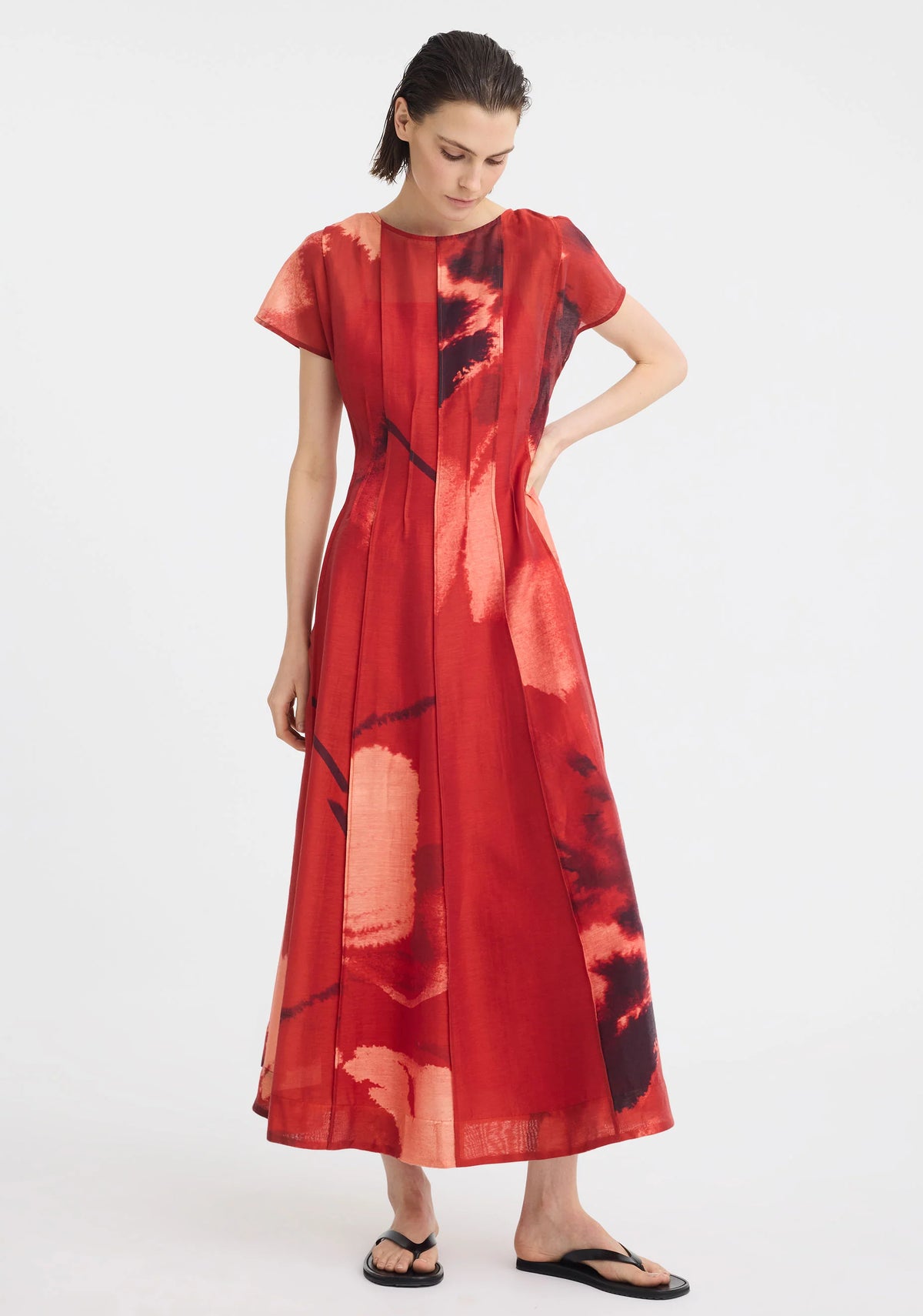 Morrison Astra Pintuck Dress - Poppy Print