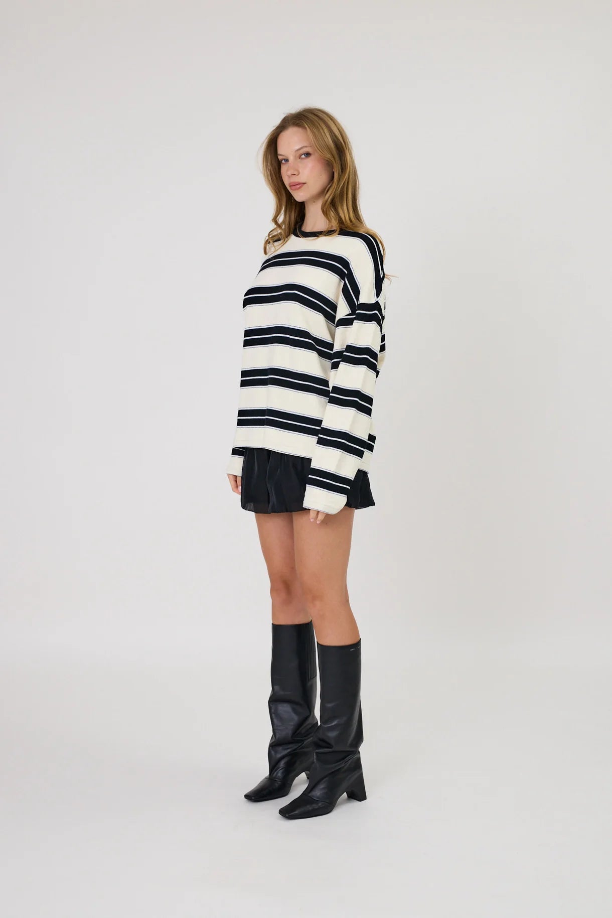 Remain Miller Long Sleeve - Ivory/Black Stripe