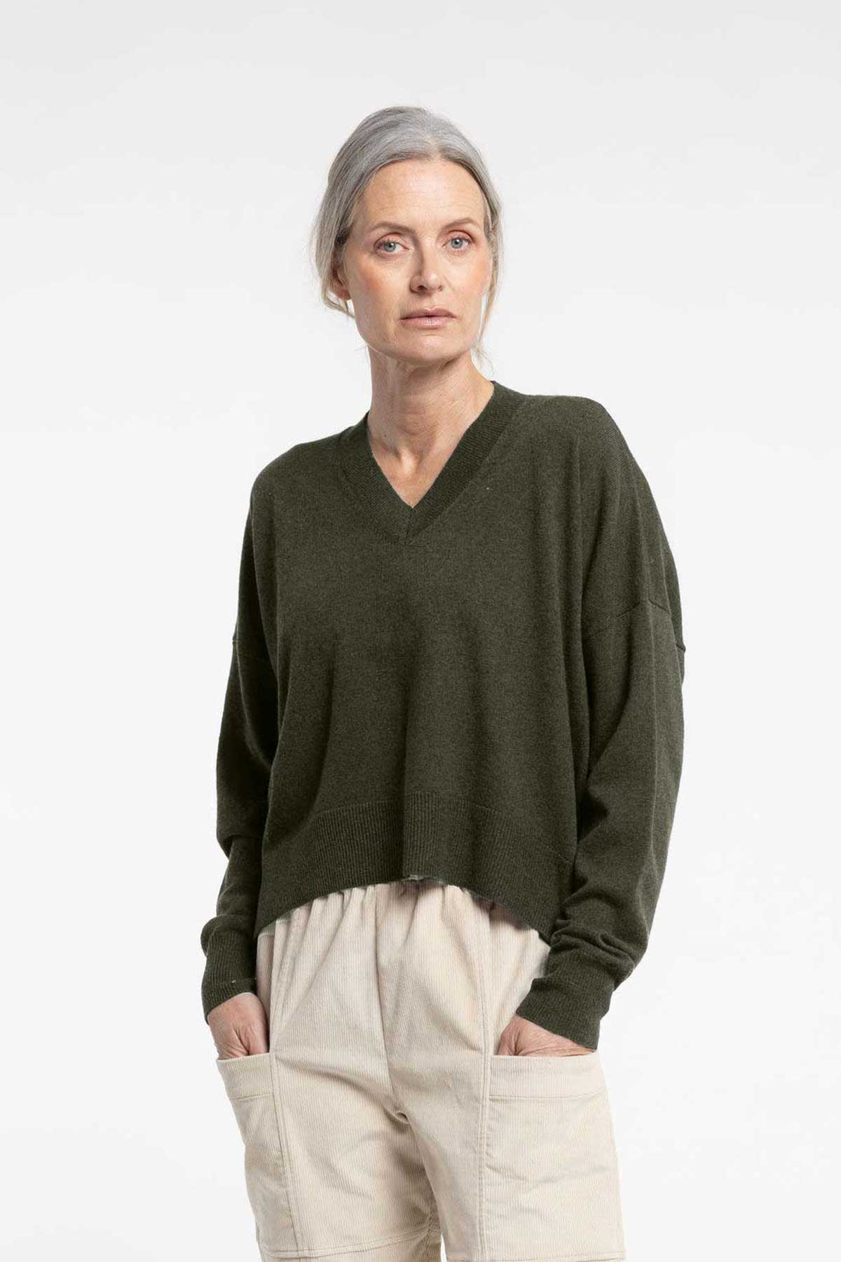 Newlands Studio Griddy Sweater - Forest Wood
