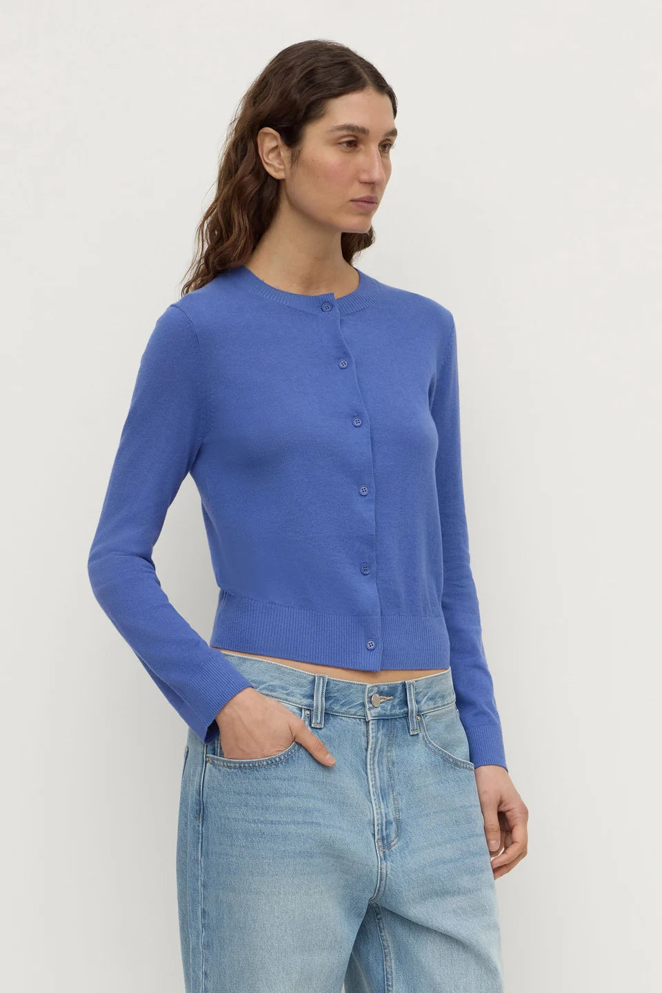 Assembly Label Orina Cotton Cashmere Cardigan – New Blue