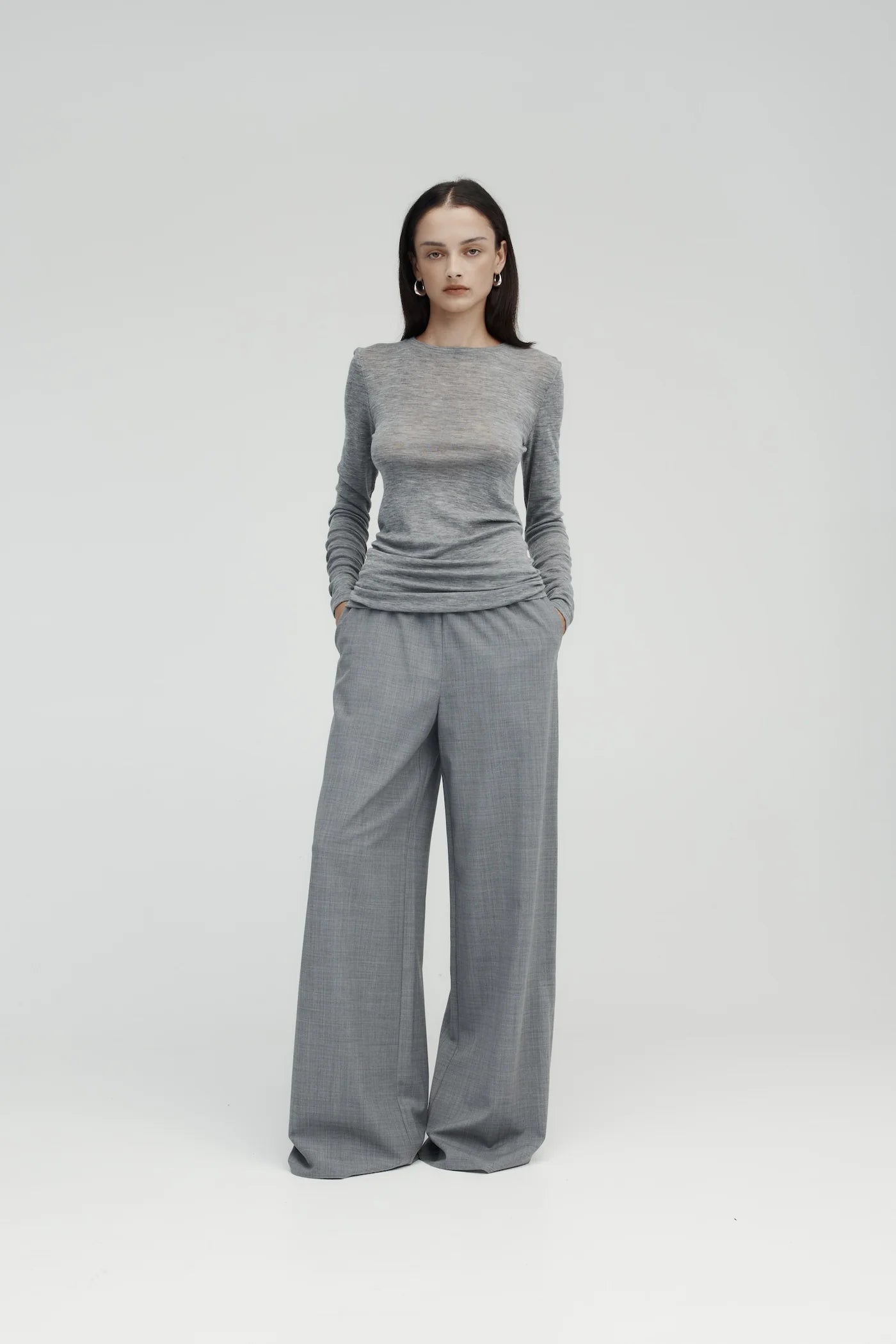 Rebe Pull On Trouser - Grey