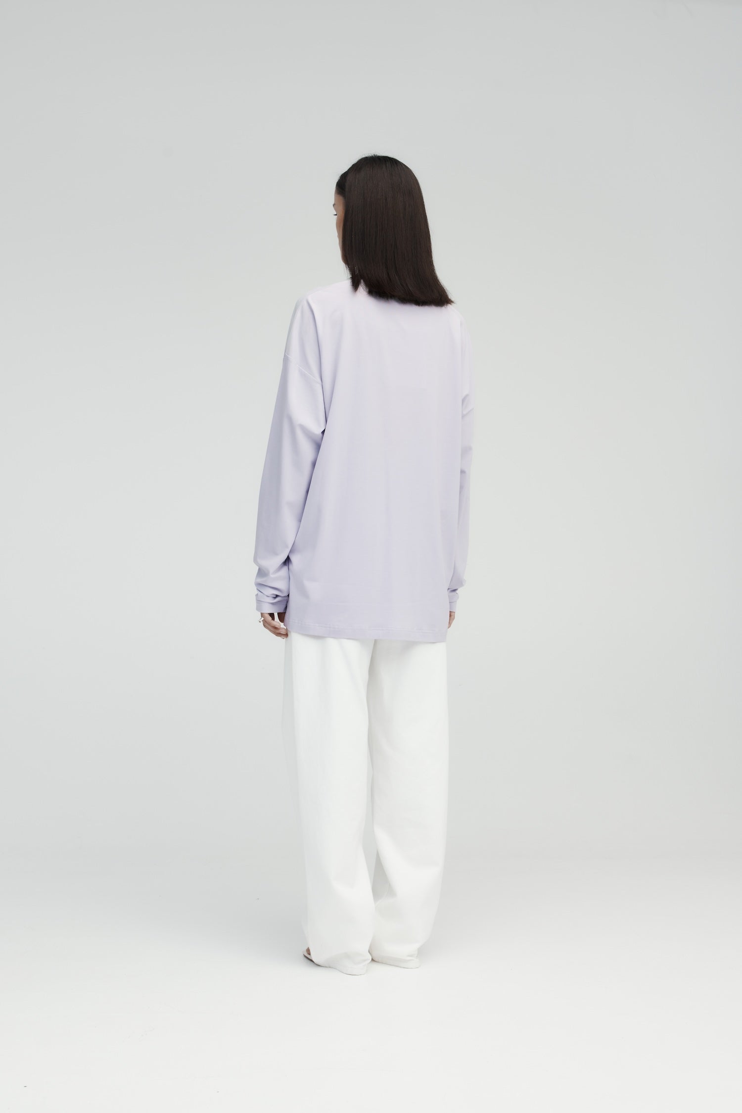 Rebe Long Sleeve Drop T-Shirt - Powder Lilac
