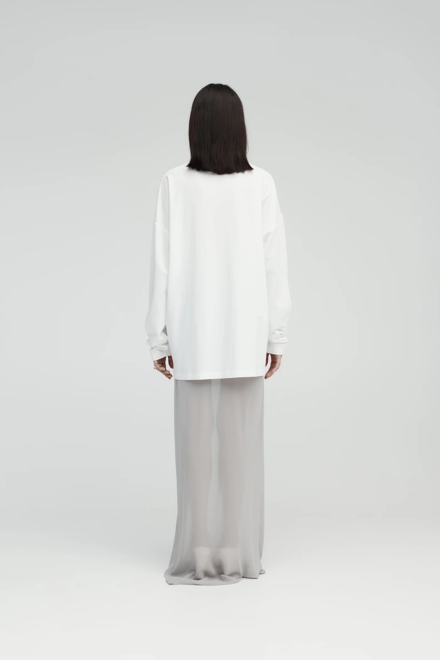 Rebe Long Sleeve Drop T-Shirt - White
