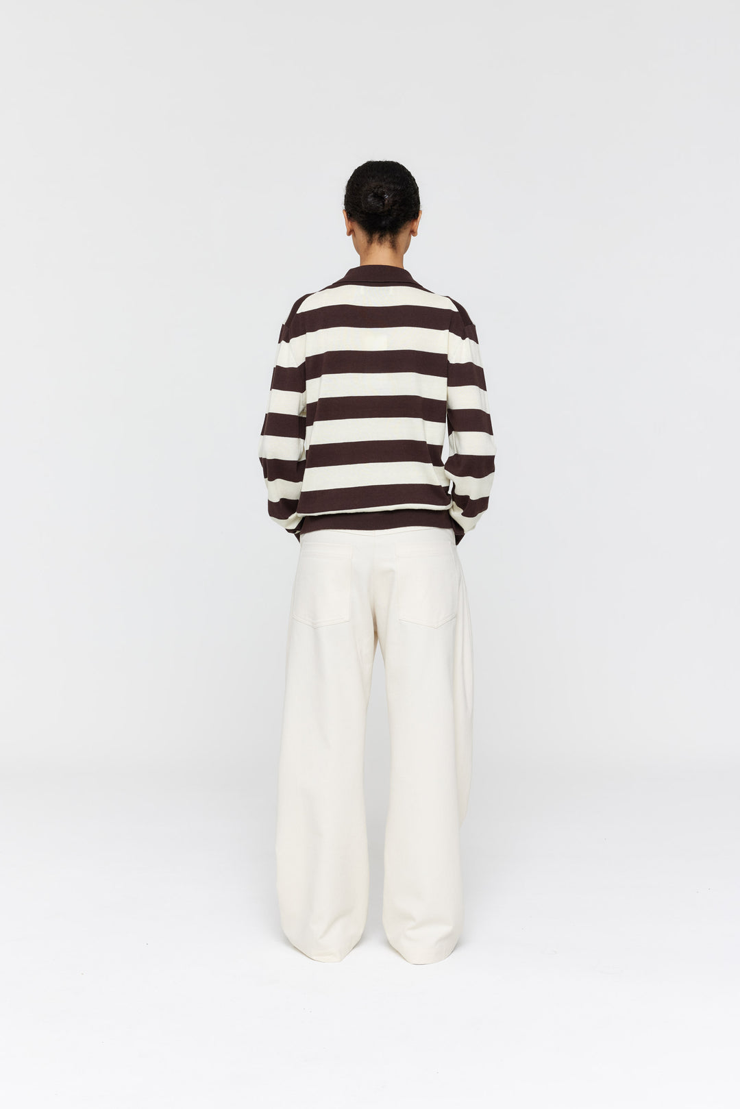 Noe Polo - Brown & Cream Stripe