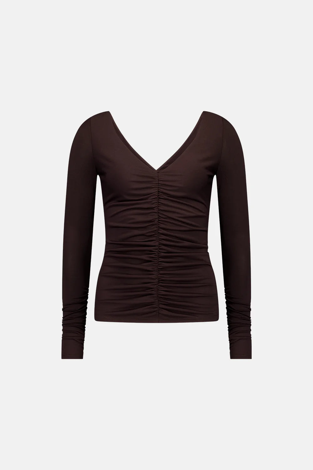 Ruched Long Sleeve Top - Balsamic