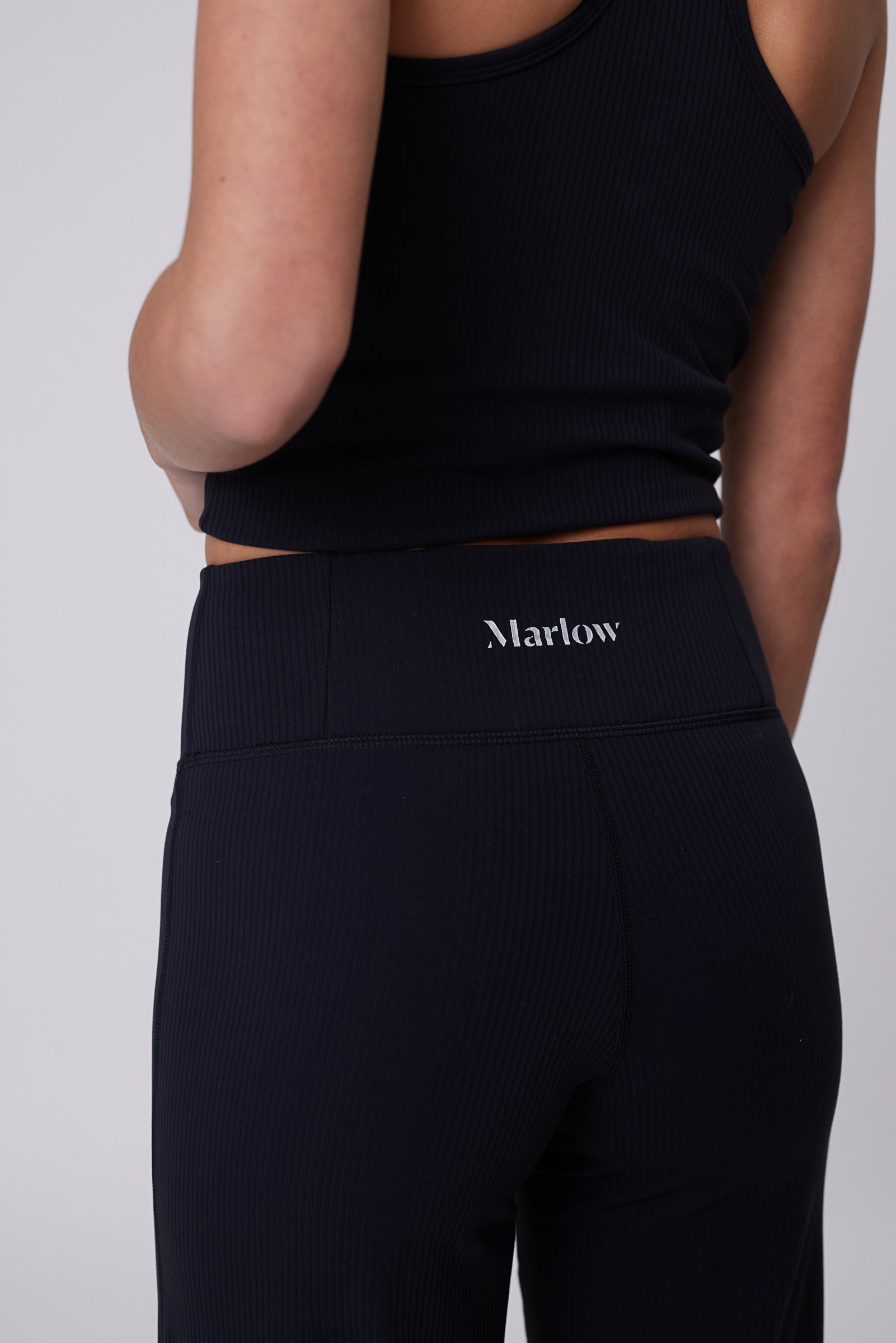 Recharge Rib Wide Leg Pant - Black