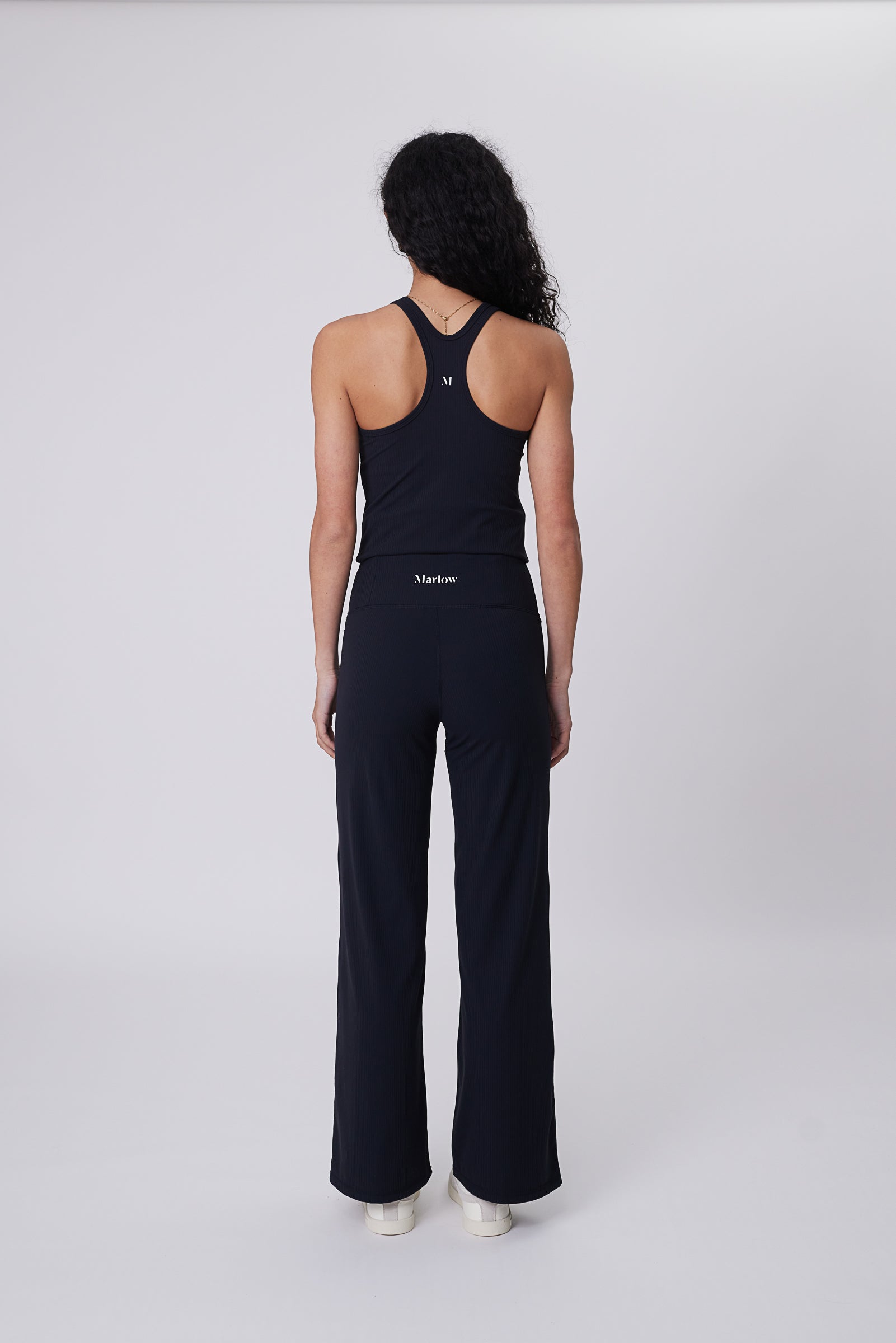 Recharge Rib Wide Leg Pant - Black