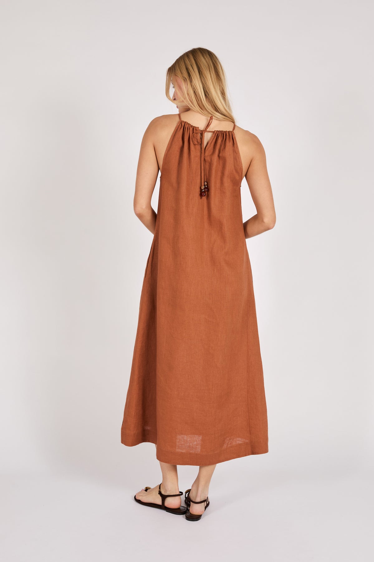 Marlow Riptide Linen Dress - Rust