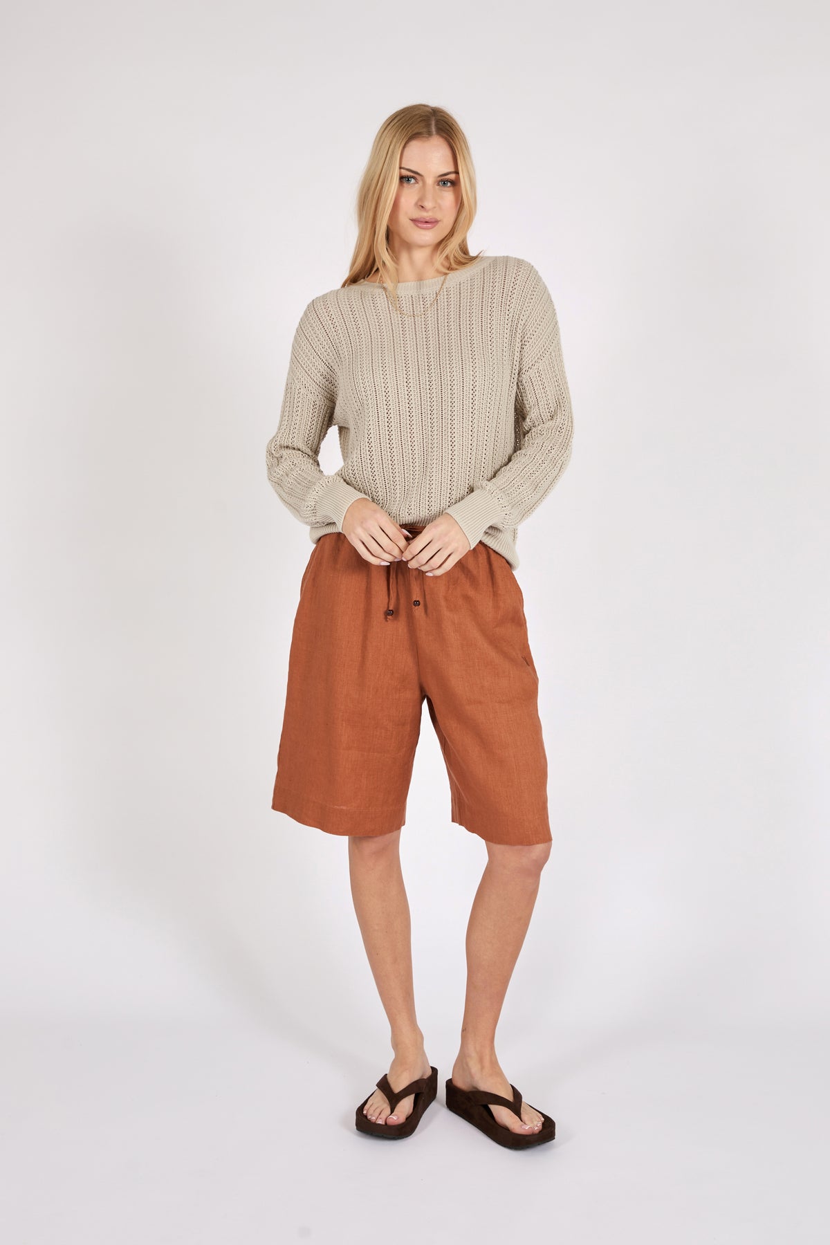 Marlow Riptide Linen Short - Rust