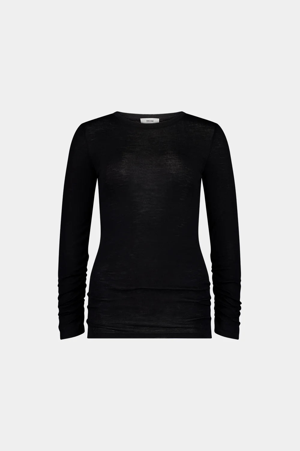 Rebe Long Sleeve Ruched Merino - Black