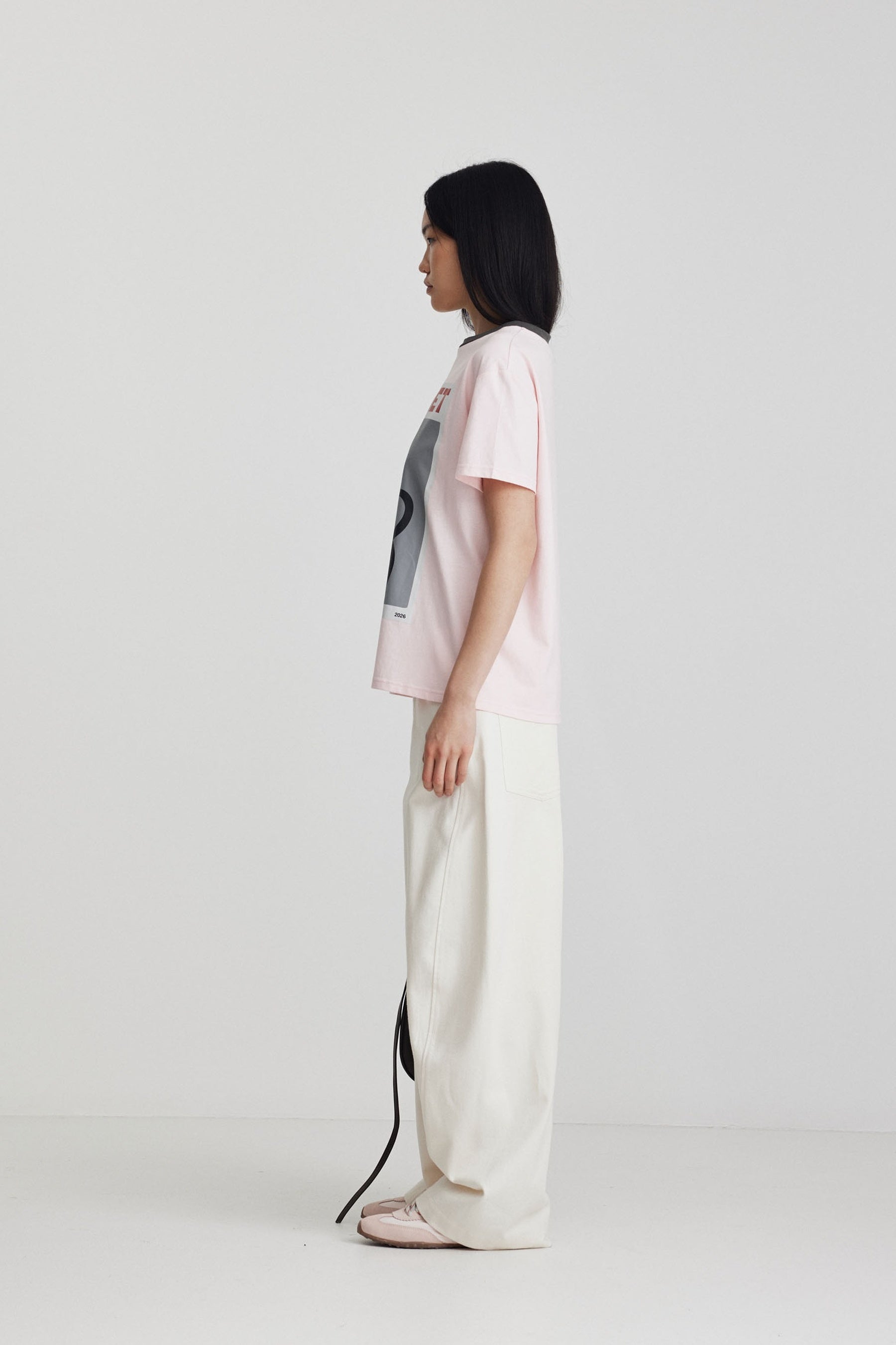 Ricochet Aiden Tee - Soft Pink + Charcoal