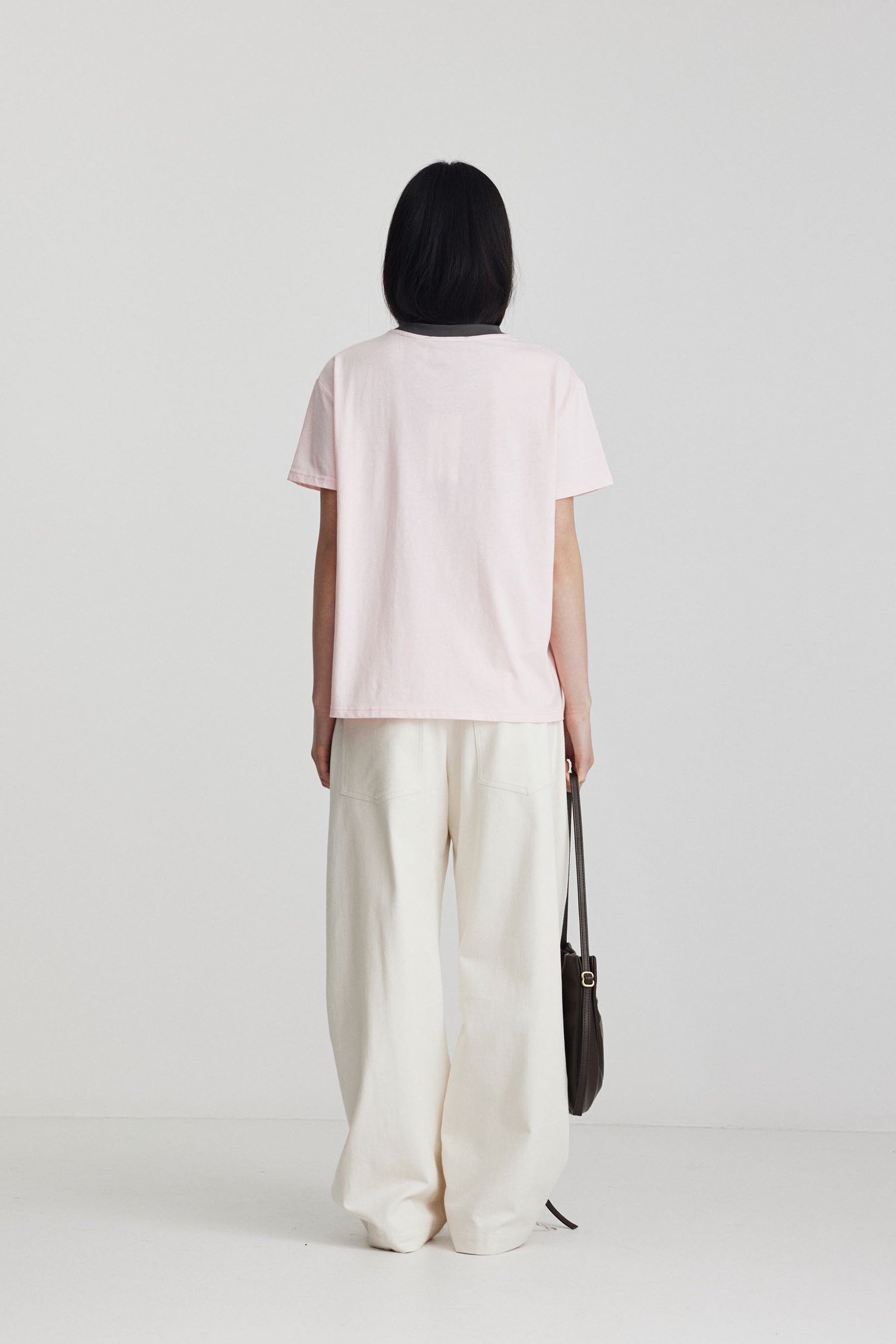 Ricochet Aiden Tee - Soft Pink + Charcoal