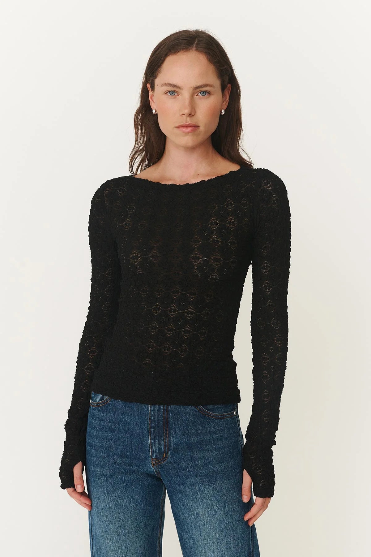 Samantha Clover Lace Top - Noir