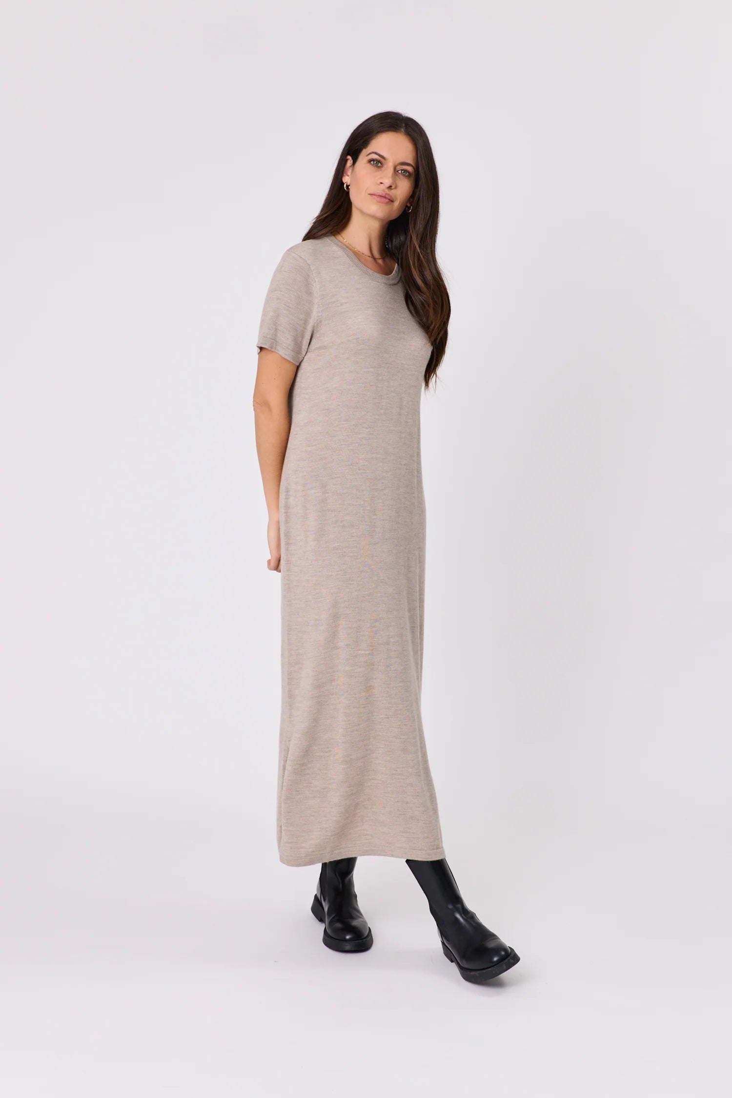 Marlow Serene Merino Dress - Latte