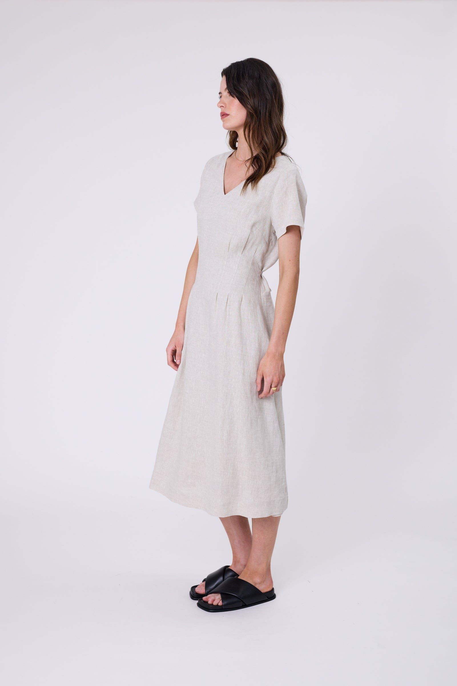 Seville Linen Dress - Natural