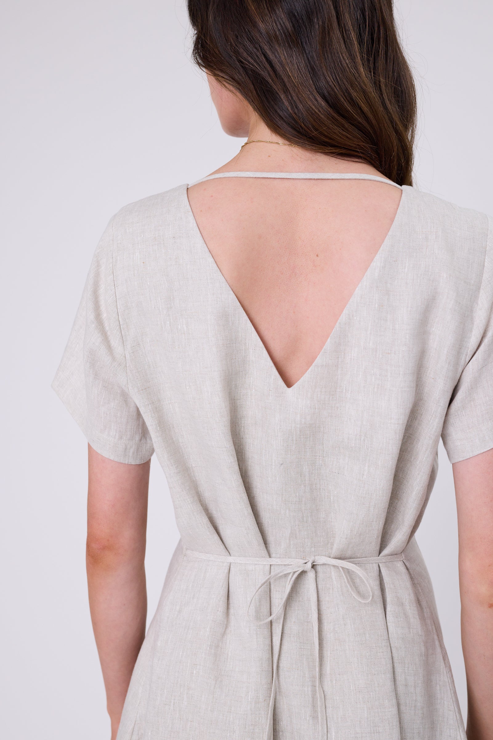 Seville Linen Dress - Natural