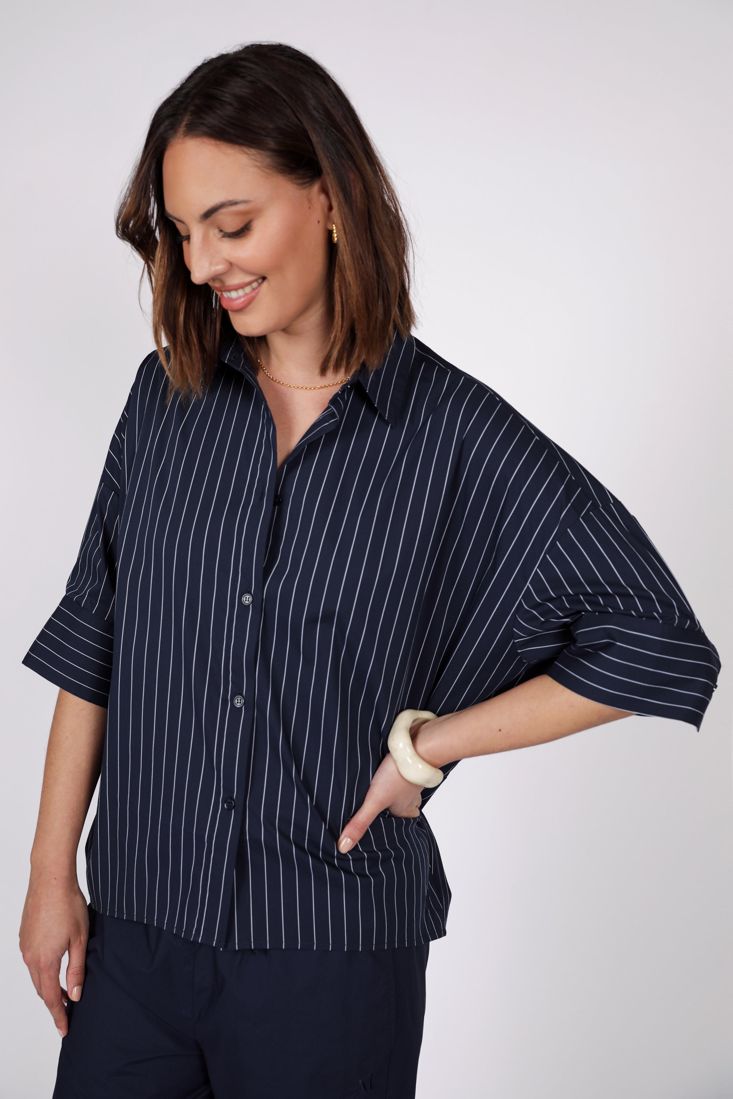 Marlow Shoreline Shirt - Ink Stripe