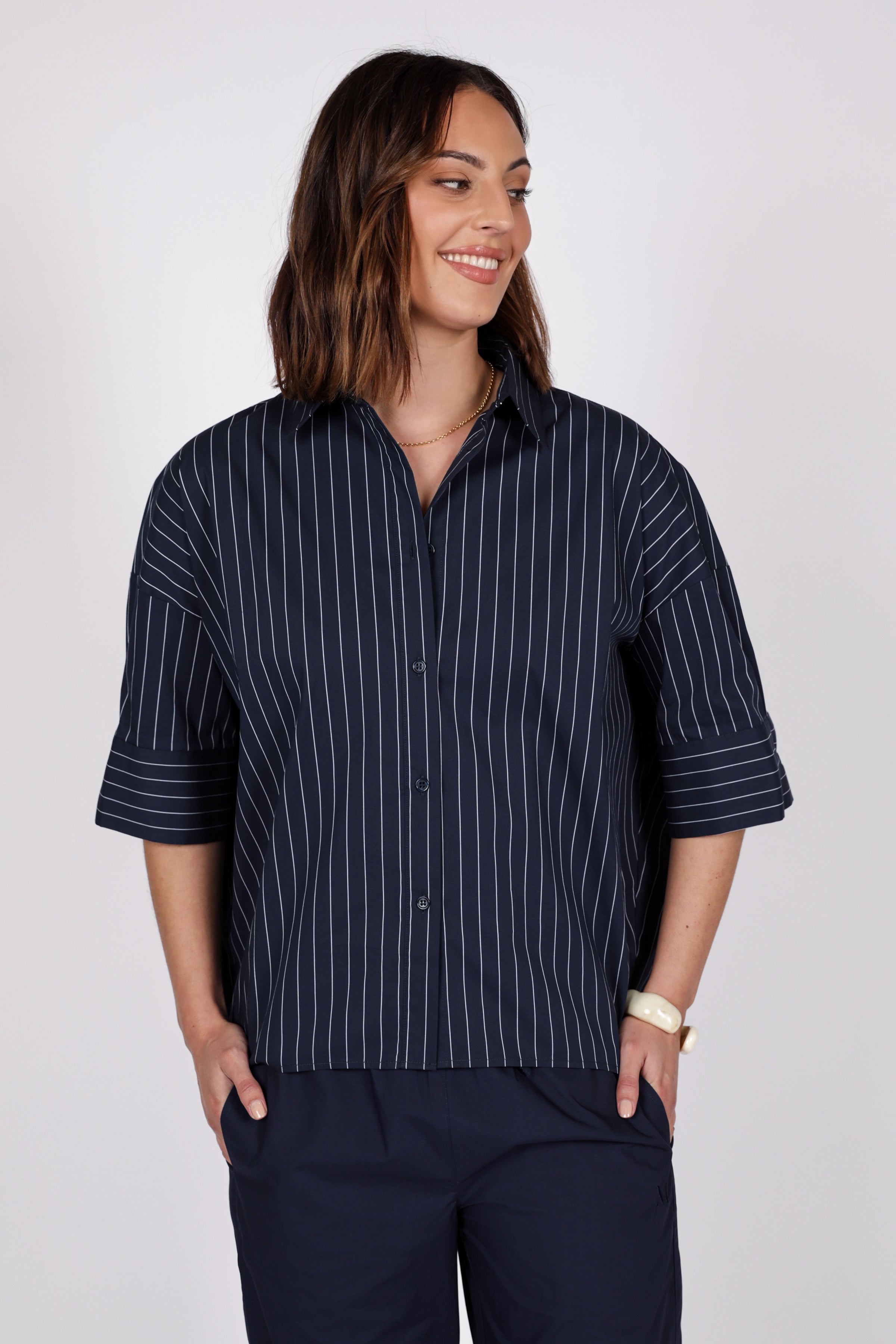Marlow Shoreline Shirt - Ink Stripe