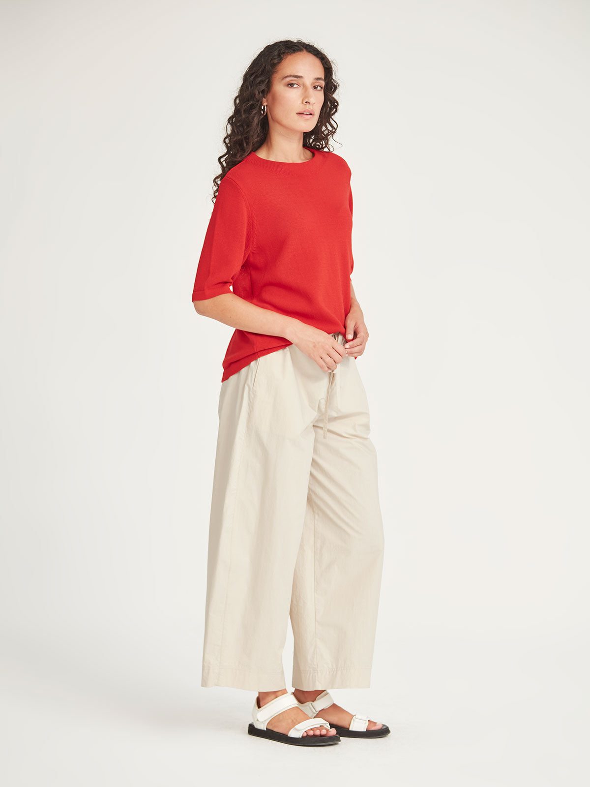 Echo Knit Tee - Scarlet