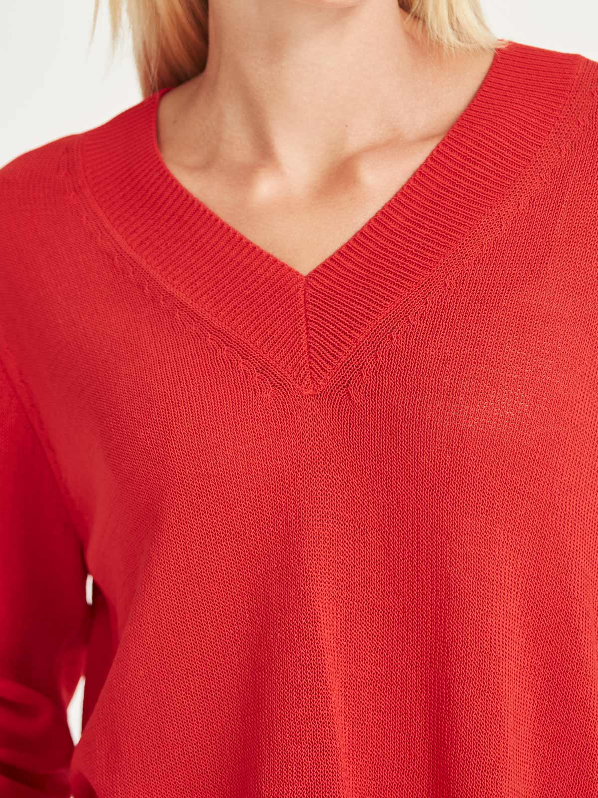 Carnival V Neck Sweater - Scarlet