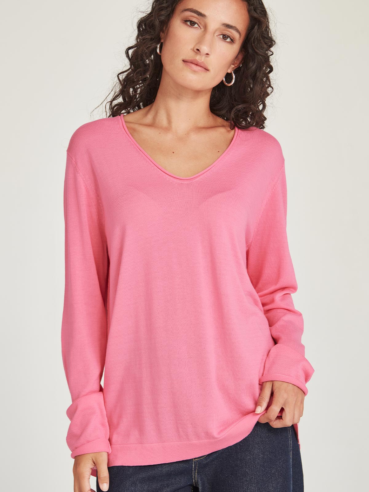 Vinnie V-Neck - Pink Sherbert