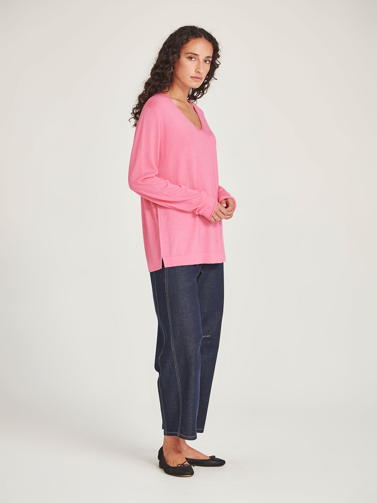 Vinnie V-Neck - Pink Sherbert