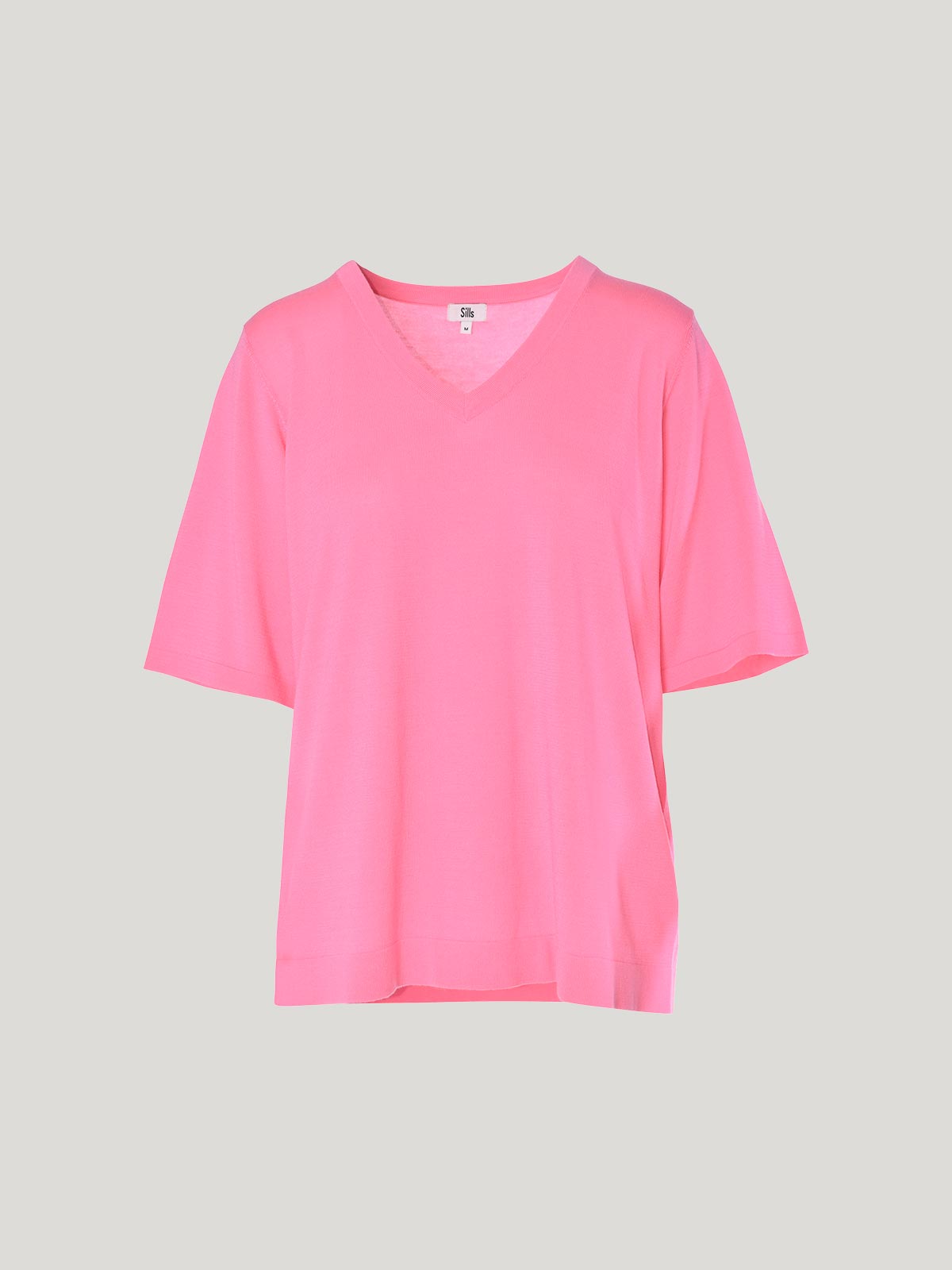 Vera V-Knit Tee - Pink Sherbert