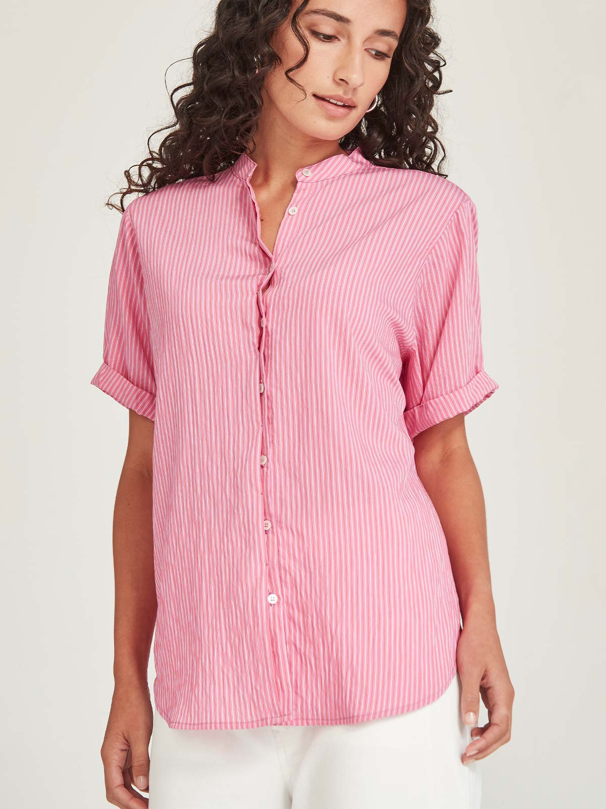 Flynn Stripe Shirt - Pink/Red Stripe