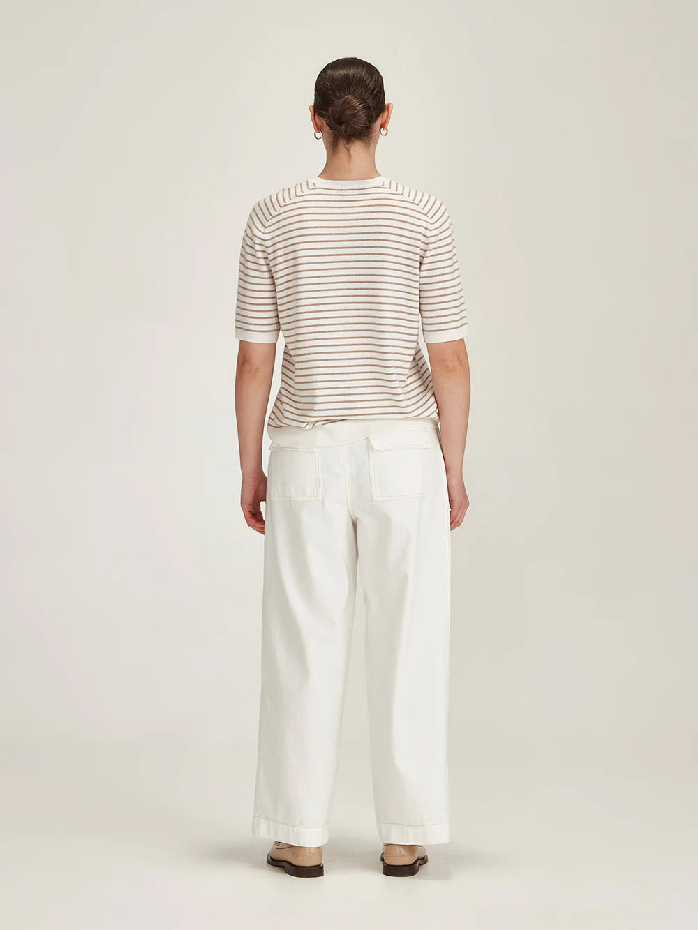 Cecilia Stripe Knit Tee - Snowflake/Oat