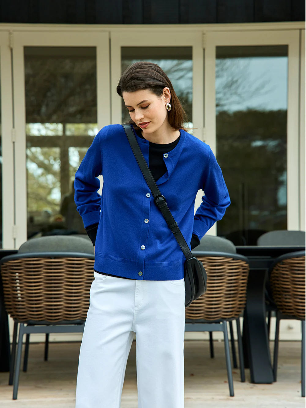 Felicity Merino Cardigan - Cobalt