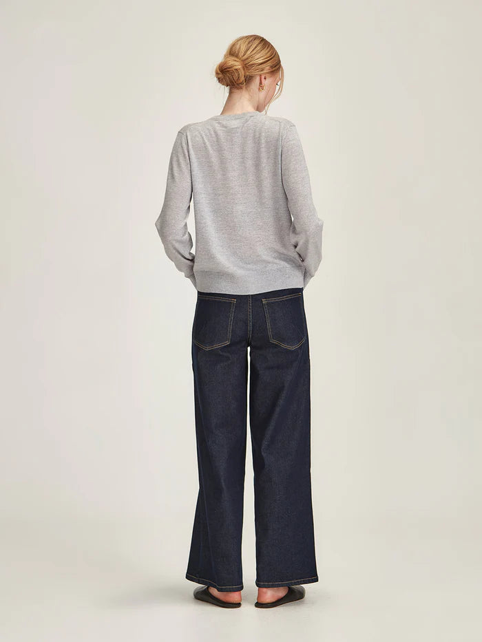 Felicity Merino Cardigan - Grey Marle