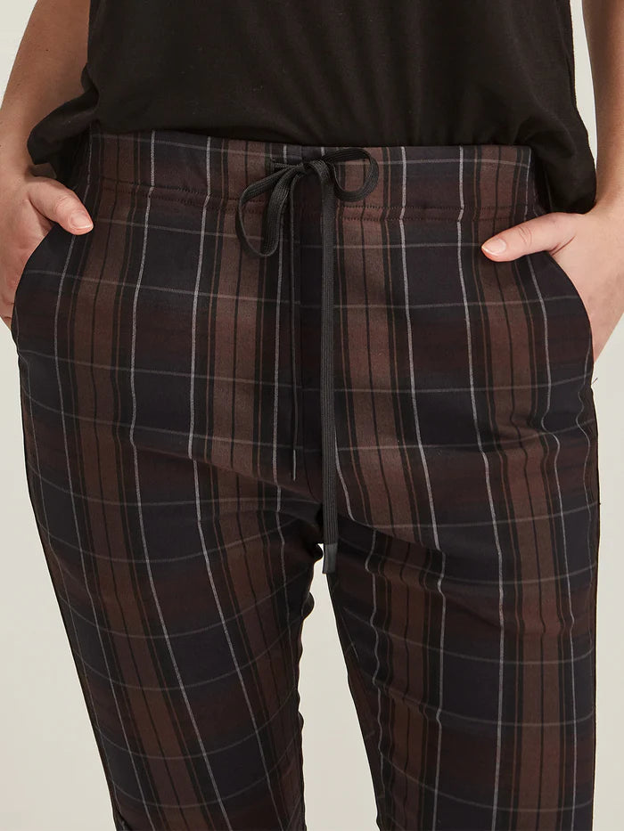 Plaid Emily Jogger - Chocolate
