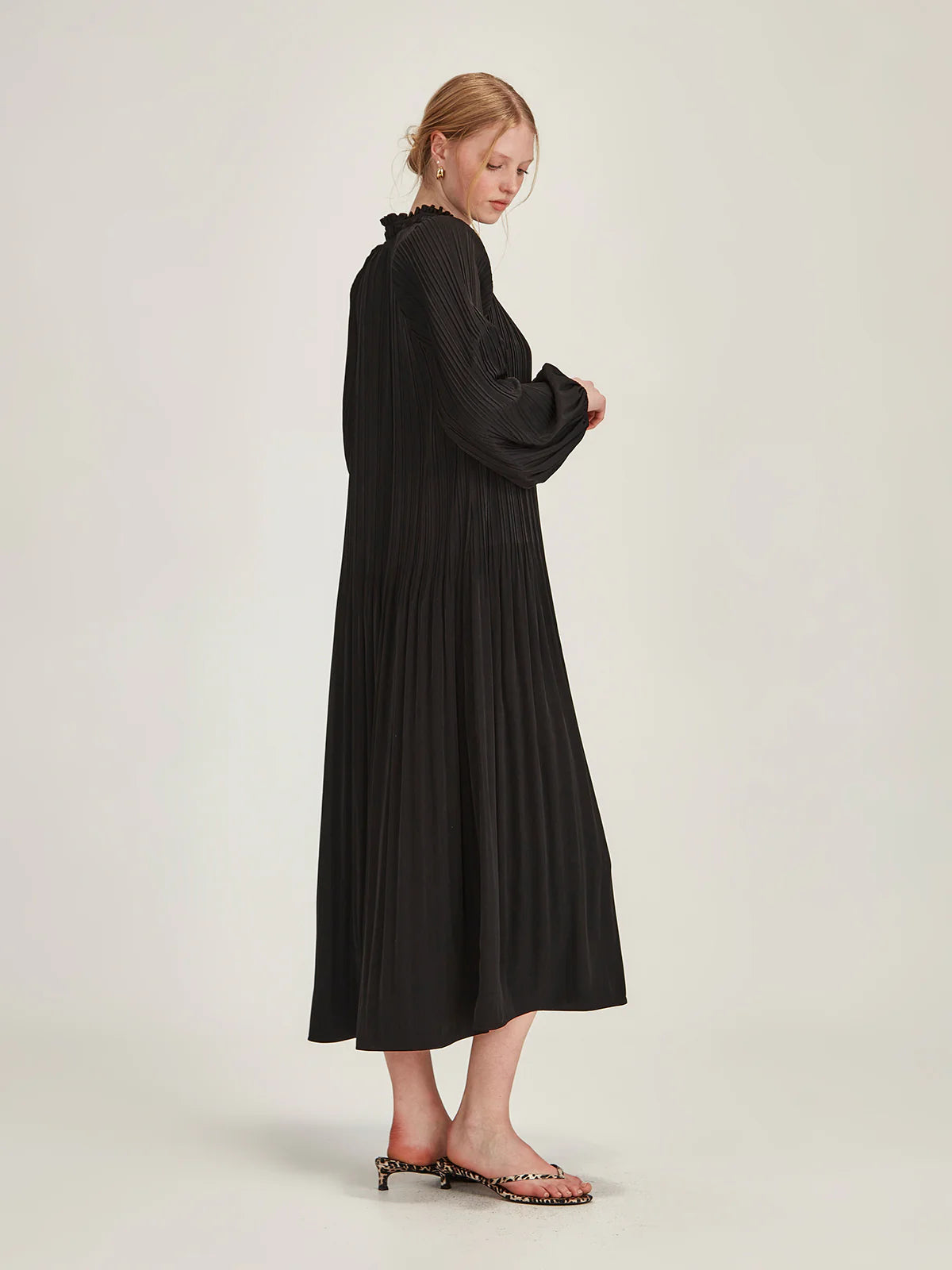Jojo Pleat Dress - Black
