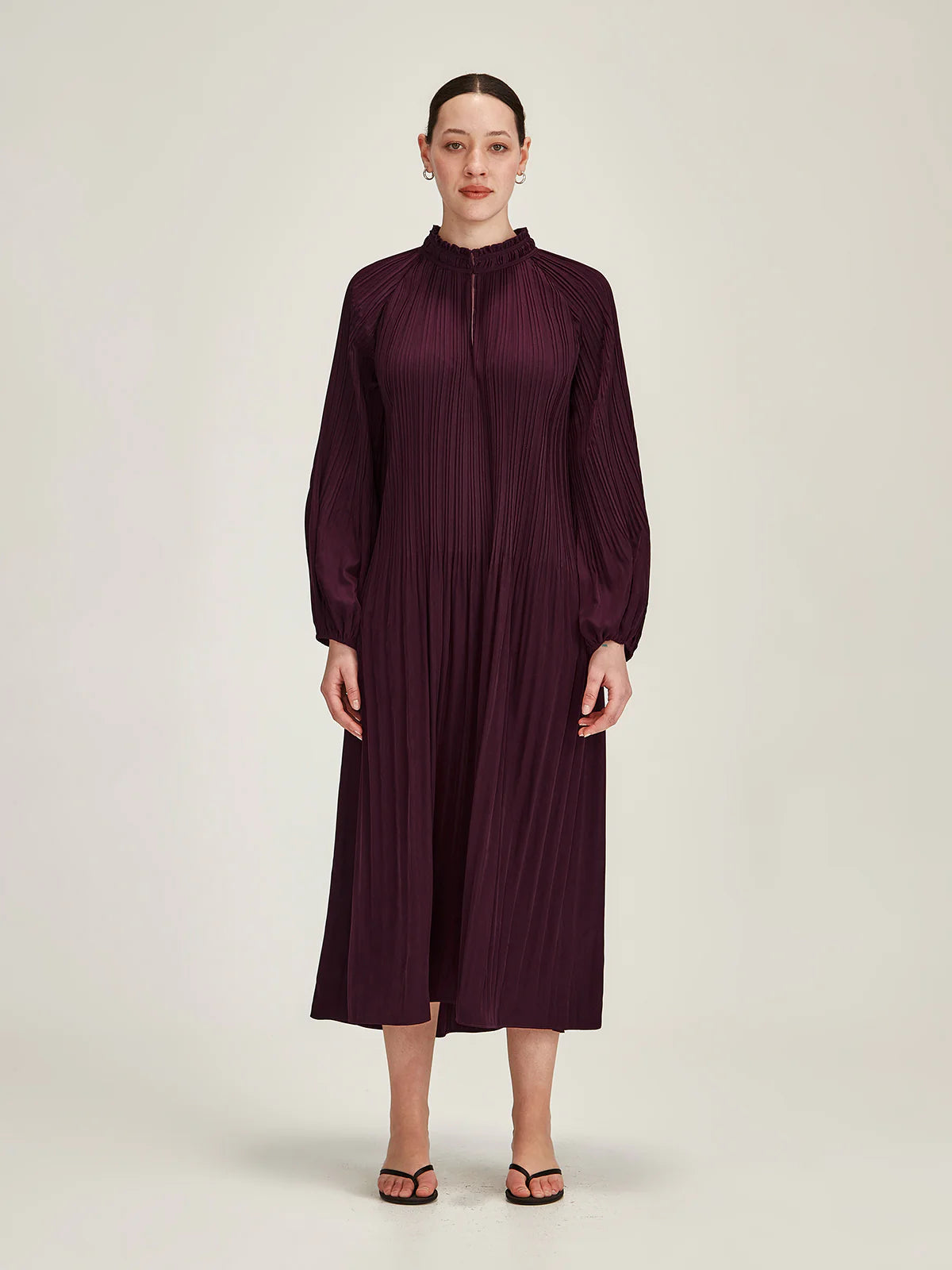 Jojo Pleat Dress - Plum