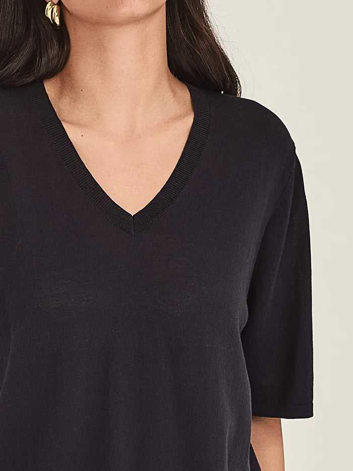 Sills Raye V Knit Tee - French Navy