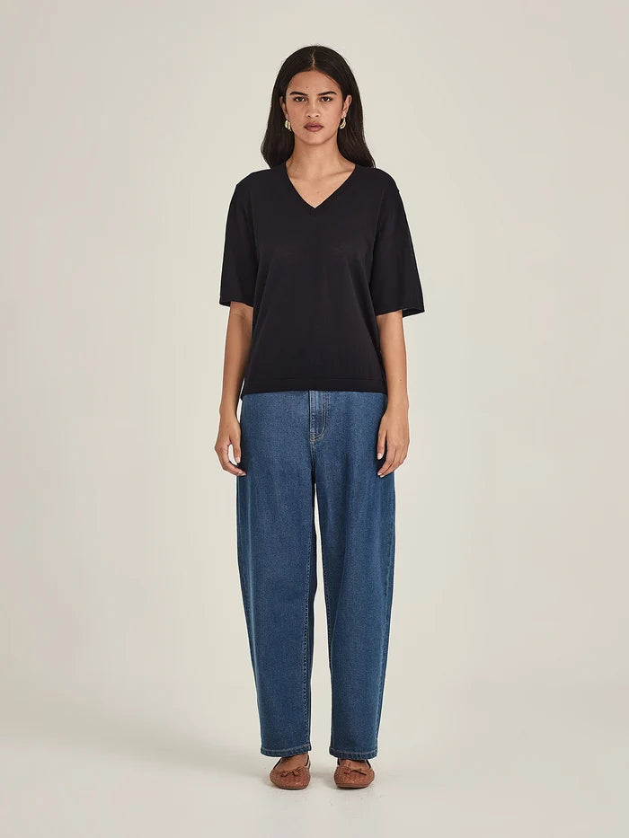 Sills Raye V Knit Tee - French Navy