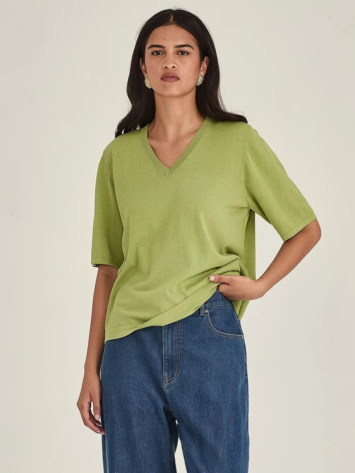 Sills Raye V Knit Tee - Lawn