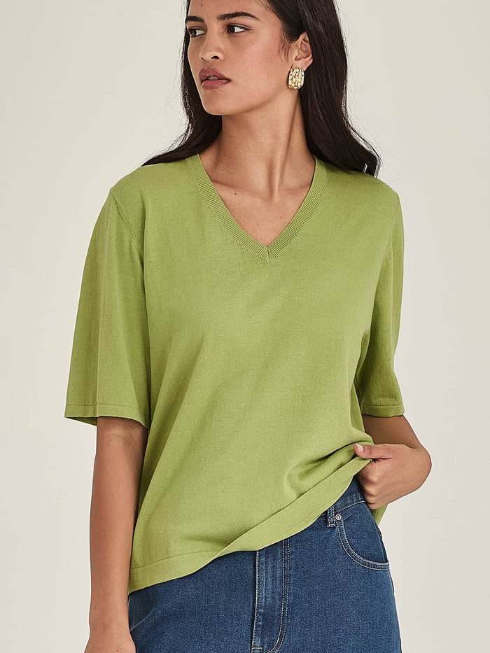 Sills Raye V Knit Tee - Lawn
