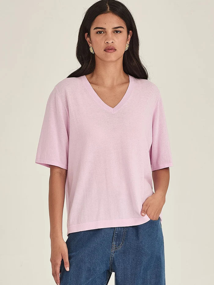 Sills Raye V Knit Tee - Pink